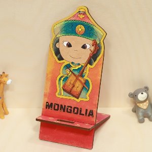 몽골소녀 [스마트폰거치대] [다문화] 팬시우드 휴대폰거치대