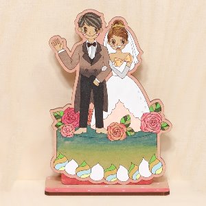 웨딩 스텐딩 15cm 팬시우드 우드아트 결혼 신랑 신부