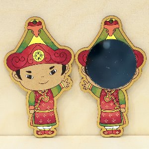 몽골남자 10cm 손거울 [팬시우드]나무채색DIY