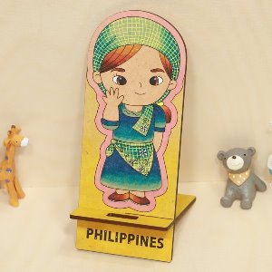 필리핀 소녀 [핸드폰거치대] [다문화] 팬시우드 휴대폰거치대