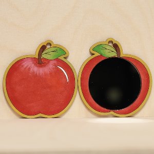 사과 손거울 8cm(거울사이즈5.5cm)팬시우드 과일